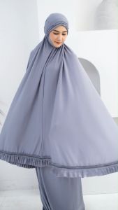 Mukena Dewasa Jersey Rempel Siti Nurhaliza | Mukena Jersey Menutup Dagu Premium