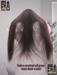 Mokeru Dye Black Color Hair Shampoo Organic Coconut Oil Essence Darken Black Dye Shampoo 500ml 玛奇诺椰子染发剂自然黑