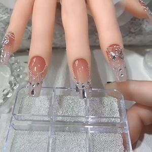 1 Kotak Manik-Manik Bola Metal 3d Untuk Dekorasi Nail Art Diy