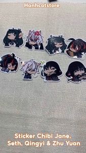 Sticker Zenless Zone Zero dạo bước Ridu - Hình dán Jane Seth Qingyi và Zhu Yuan ( 8 hình )