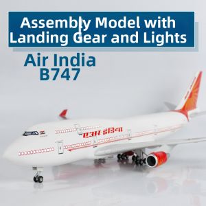 CHENXING | Large Rolling Light India Airline Boeing B747 Model Aircraft