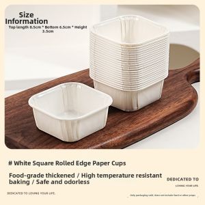 Disposable Square Baking Cup with Lid for Brownie and Cake