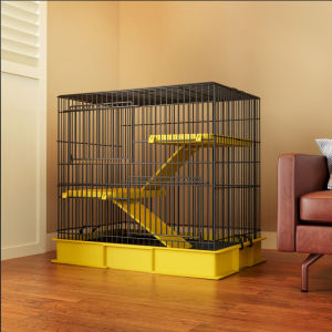 Anti-Spray Rabbit Cage with Deep Litter Tray