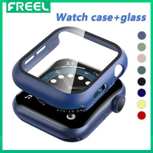 FREEL Case for Apple Watch 8 7/6/SE/5 3/2/1 Cover 45mm 41mm 44mm 40mm 42mm 38mm Tempered Glass Film Screen Protector Bumper Frame  for I watch Series 8 7 smart watch