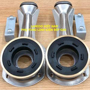 COMBO 2 Bộ Họng đầu đốt bếp gas SAKURA l Ống điếu l Mâm chia lửa Sen đồng 43 - 78mm - FUJISHI - ( Kèm Bass gắn + Vít) - [ Phụ kiện bếp ga linh kiện thay thế bếp đôi đơn ]