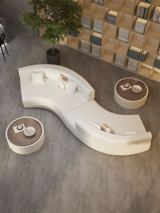 Curved Shaped S-Shape Sofa Double-Sided Sitting Beauty Salon Clothing Hotel Office Hall Rest Area Reception Reception