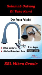 Kran Angsa Fleksibel Kran Cuci Piring Dinding Anti Karat/ Keran Air Bak Cuci Piring Pipa Lapis Karet