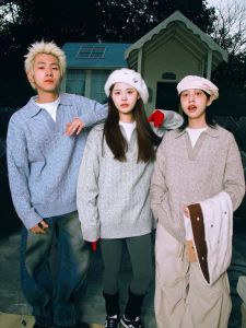 American Retro Twisted Sweater Mens Long Sleeve Inner Wear Couples Knitted Shirt Lazy Style Autumn Winter High End Feeling