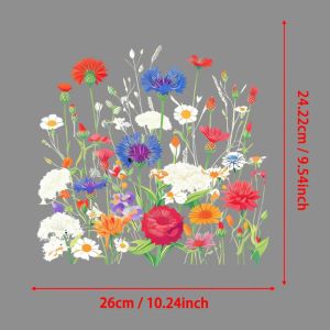 1Pc Flowers That Absorb Sunlight Heat Transfer For Clothes DIY Washable T-shirts Iron-on Thermal Stickers Patches Appliqued