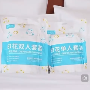 Disposable Bed Sheet Quilt Cover Pillowcase Bedding Thickened Extra Large Hotel Four-Piece Set Travel旅行一次性床单