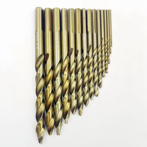 HSS-Co Cobalt Drill Bit Set 5/6/7/8/9/10mm Straight Shank Twist Drilling Bits for Steel Alloy Metal Heavy Duty Drilling