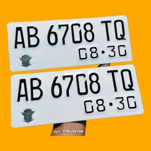 plat nomor motor baut tanam font baru sepasang