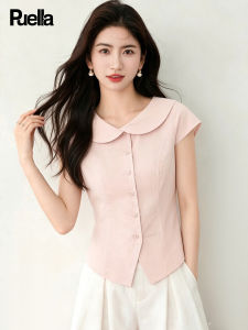 puella | Summer New Style Peter Pan Collar Short Sleeve Fitted Sweet Minority Shirt