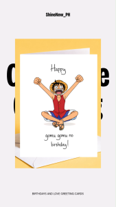 Anime Birthday Card One Piece Inspired Funny Greeting Card Cool Card