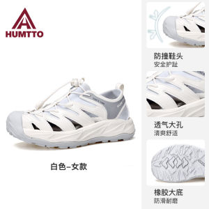 HUMTTO Sports Mens Sandals Breathable Water Shoes Soft Bottom Beach Wading Fishing Black Beach Shoes Summer Outdoor Casual