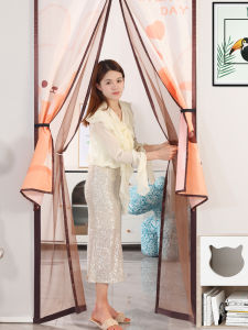 Summer Mosquito-Resistant Privacy Door Curtain Magnetic Quiet Screen Door Curtain No Drilling Required Home Use Partition Curtain