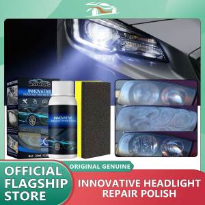 Rayhong Car Headlight Repair Fluid Scratch Remove Light Repair Agent Oxidation Coating Car Polishing Innovative Repair Fluid Headlamp Plating Polishing Agent with Sponge Tool Maintenance Supplie