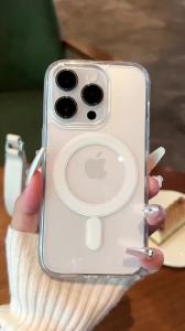 Magnetic Privacy Case for iPhone 16 ProiPhone 16 Pro Phone Case Clear with Screen Protector & Camera Protector [Compatible with MagSafe]Shockproof TPU Cover for iPhone 16Pro Cases-Transparent