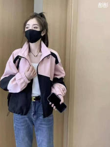 American Style Womens Casual Hooded Jacket Stand Collar Loose Fit Spring Summer Versatile Top Trendy Fashion Sun Protection