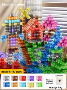 Transparent Magnetic Building Blocks Educational Toy Large Particles BABYSHOME