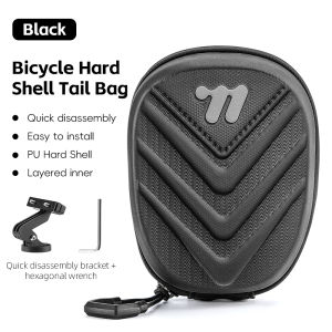 West Biking | WEST BIKING Hard Shell Bike Saddle Bag Waterproof Quick Release Bicycle Rear Tail Storage Bag Cycling Under Seat Accessories