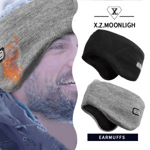 X.z. MOONLIGH หมวกที่ครอบหูฤดูหนาวที่อบอุ่นของผู้ชายที่ปิดหูกันหนาวป้องกันหน้าผากกันลมและกำมะหยี่ป้องกันความหนาวเย็น