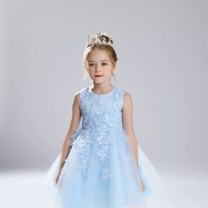 3 4 5 6 7 8 9 10 11 12 13 14 yrs old Bow Girls Princess dress Childrens Day Birthday Party Lace Bubble Summer Ball Gown Dance Show Piano Princess Dress