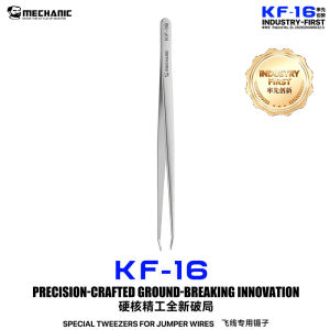 MECHANIC | MECHANIC KF-16 Precision Bent Tweezers V-shaped Tip Non Magnetic Flying Wire Jumper Wire Tool for PCB IC Repair