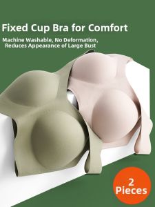 Seamless Large-Bust Slimming Thin Wire-Free Camisole Style Large Size Summer Sleep Bra