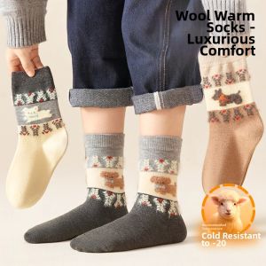 Warm Seamless Wool Leggings Socks