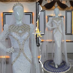 Gaun Pengantin Slim Dress Santili | Baju Pengantin Slim Santili Full Payet