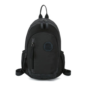 Mini Mens Outdoor Leisure Sports Backpack Nylon Fabric Double Shoulder Bag with Single Shoulder Strap Multi-Function Chest Bag