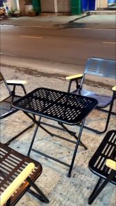 ⭐️SIÊU BỀN⭐️ Bàn Ghế Sắt CNC Điêu Khắc Phối Tay Gỗ Cao Cấp Xếp Gọn Ngồi Cà Phê Sân Vườn Ban Công Decor Quán _ Chính Hãng Duy Phương