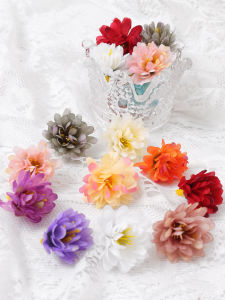 10Pcs 3cm Artificial Flower Heads Chrysanthemum Home Room Wedding Party Decoration Silk Fake Flowers DIY Craft Wreath Accessories Gift Decor Simulation Flowers