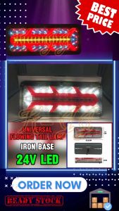 24V LED Lampu Isyarat Beralir Tapak Besi Lampu Belakang/Brek/Isyarat/Undur Lori Treler Trak Bas Penunda