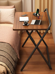 Foldable Desk Bedside Computer Table Simple Mobile Office Writing Desk Home Bedroom Study Table Easy Assembly Density Board
