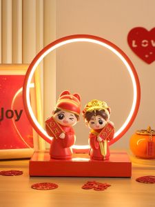KAQIAO | New Chinese Style Couple Doll Newlywed Gift Night Light Decorative Ornament