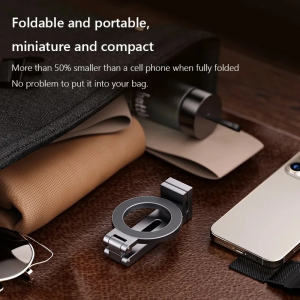 New magsafe magnetic phone holder ABS folding rotating desktop stand travel portable suitable for high-speed rail and aircraft
