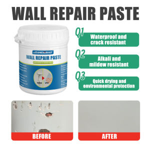 JANDEBAO Wall Repair Paste Set with Spatula - Easy-to-Use No-MixingFormula ldeal for Home Wall Fixes White Color Long-Lastin