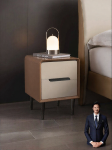 Modern Simple Lacquer Bedside Table Drawer Storage