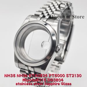 RICHUS Silver Watch Case 36mm 39mm Stainless Steel Compatible with NH35 NH36 ETA2824 ST2130 PT5000 Miyota8215 DG3804 - Watch Cas