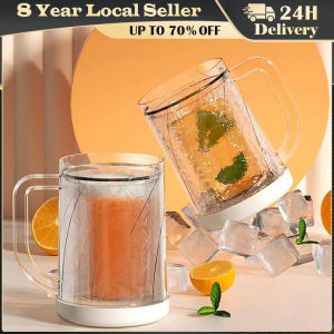 Freezer Cups Clear Double-Walled Beer Mugs Interlayer Ice Beer Cup Fridge Coffee Cooler Freezable Pint Glasses Ice Mugs For Home