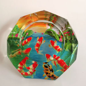 โคมไฟบุหรี่แก้วคริสตัลสไตล์จีนใหม่สำหรับตกแต่งบ้าน โคมไฟบุหรี่แบบทันสมัยสำหรับห้องนั่งเล่นและโต๊ะกาแฟ