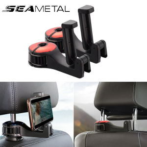 2 in 1 Car Headrest Hidden Hook with Phone Holder Car Seat Back Hanger Portable Storage Hook Phone Holder Auto Fastener Clip