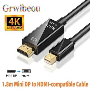 Bộ Chuyển Đổi Cáp 4K Mini DP Sang HDMI 1.8M Cho MacBook Pro/Air/Mini DisplayPort/Thunderbolt - Cáp Chuyển Đổi Độ Phân Giải Cao