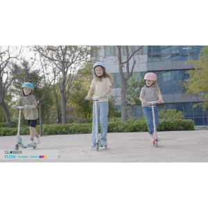 Globber Flow Junior Kick Scooter - New Foldable 2-Wheel Adjustable Height for Kids 3+ Years - Blue/Pink