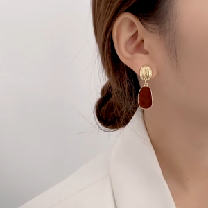 GL 18k gold Fashionable and simple geometric personality earring ES6077