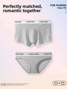 Couples Cotton Underwear Anti-Bacterial Breathable Mens Boxer Briefs Womens Triangle Mid-Waist Gift Box Set Youth Innerwear