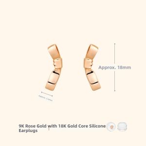 Helas | Light Luxury 9K Rose Gold Ribbon Earrings