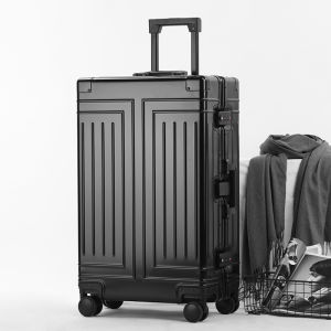 Large Capacity Aluminum Magnesium Alloy Carry-On Suitcase Durable Luggage 24 Inch Travel Bag 20 Inch Check-In Bag